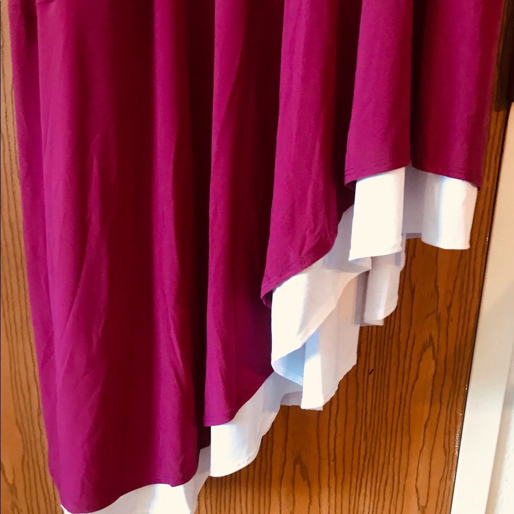 Ashley Stewart Raspberry Ruffled bottom Dress - Picture 5 of 6